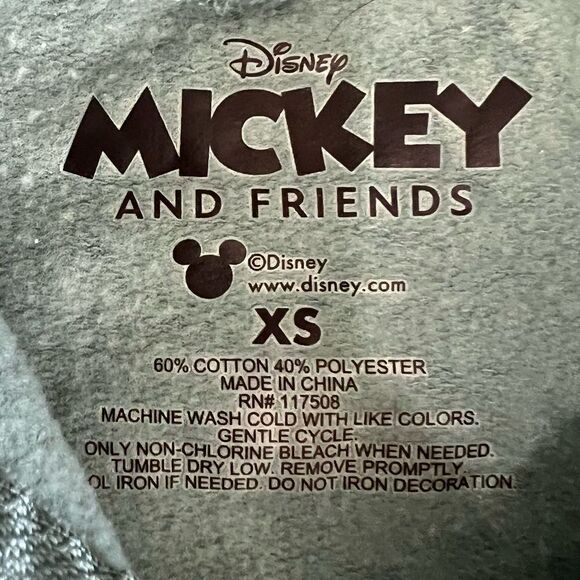 Disney Mickey and Friends soft Aqua Green Zip-Up Hoodie, XS - Picture 7 of 8